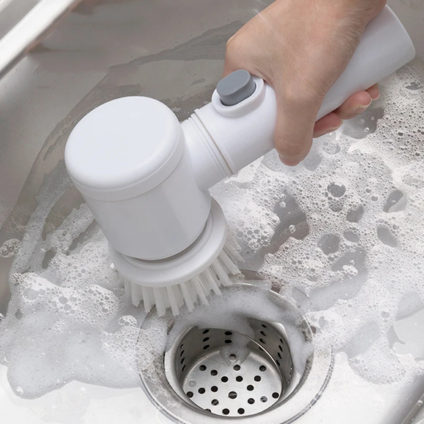 (Pratik Güç) Ev Temizliğinde Yenilikçi Çözüm: Otomatik Dönen 5 Başlıklı Şarj Edilebilir Temizlik Fırçası